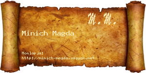 Minich Magda névjegykártya